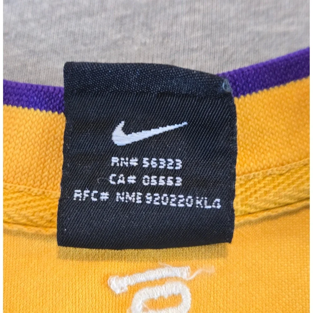Vintage Nike Warm Up Shirt Mens Large Gold 2002-03 Los Angeles Lakers NBA Y2K